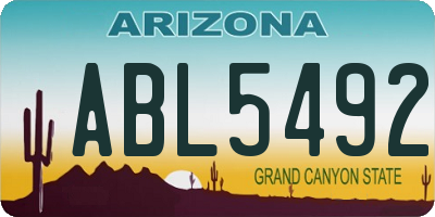 AZ license plate ABL5492