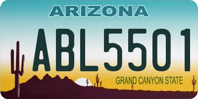 AZ license plate ABL5501