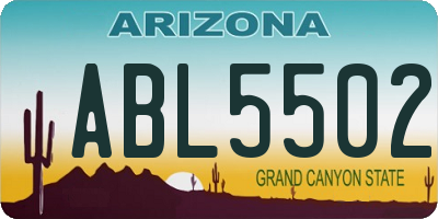 AZ license plate ABL5502