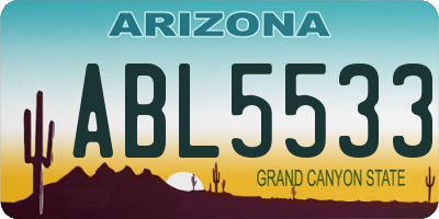 AZ license plate ABL5533