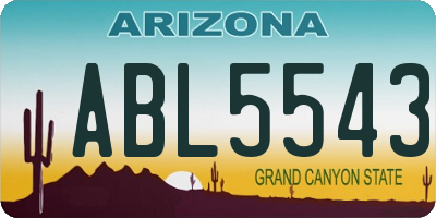 AZ license plate ABL5543