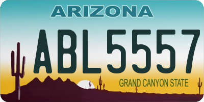 AZ license plate ABL5557