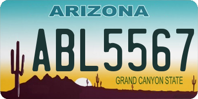 AZ license plate ABL5567