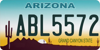 AZ license plate ABL5572