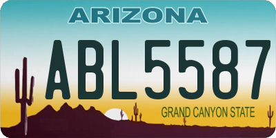 AZ license plate ABL5587