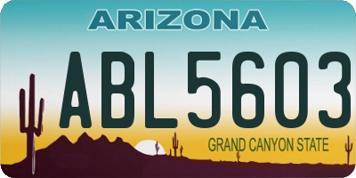 AZ license plate ABL5603
