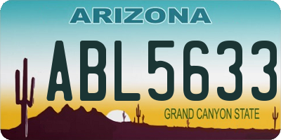 AZ license plate ABL5633