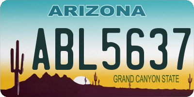 AZ license plate ABL5637