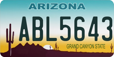AZ license plate ABL5643