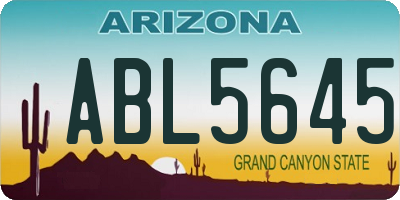 AZ license plate ABL5645