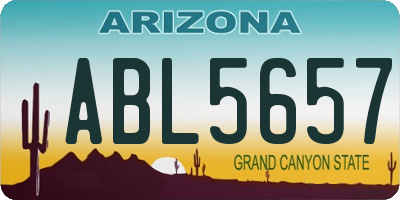 AZ license plate ABL5657