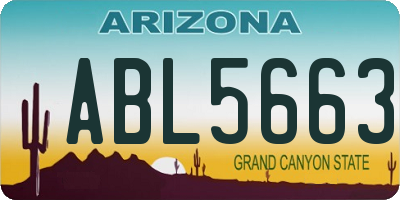 AZ license plate ABL5663