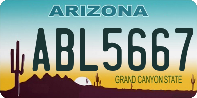 AZ license plate ABL5667
