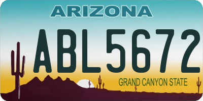 AZ license plate ABL5672