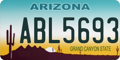 AZ license plate ABL5693