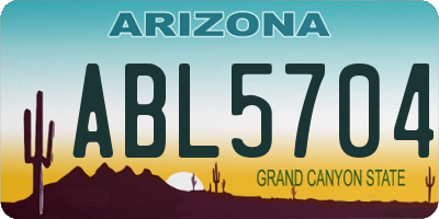 AZ license plate ABL5704