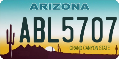 AZ license plate ABL5707