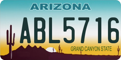 AZ license plate ABL5716