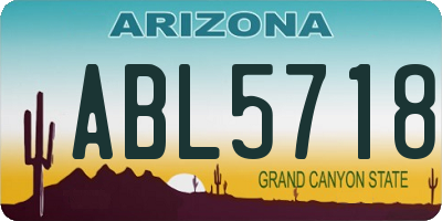 AZ license plate ABL5718