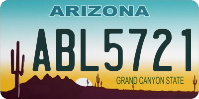 AZ license plate ABL5721
