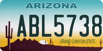 AZ license plate ABL5738