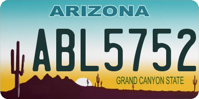 AZ license plate ABL5752