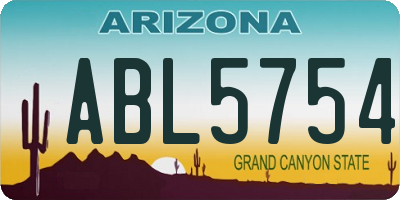 AZ license plate ABL5754