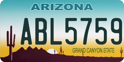 AZ license plate ABL5759