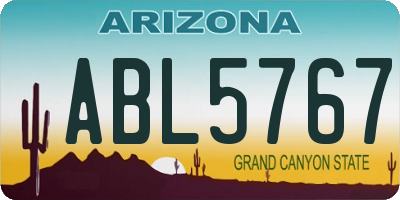 AZ license plate ABL5767