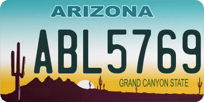 AZ license plate ABL5769