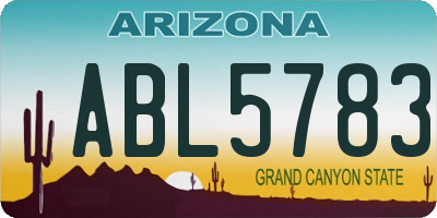 AZ license plate ABL5783