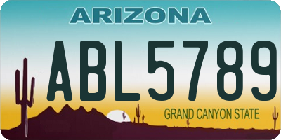 AZ license plate ABL5789
