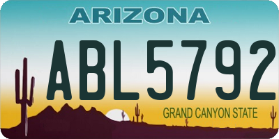 AZ license plate ABL5792