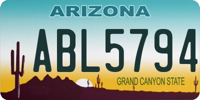 AZ license plate ABL5794