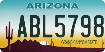 AZ license plate ABL5798
