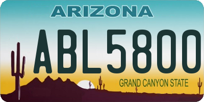 AZ license plate ABL5800