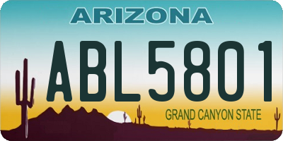 AZ license plate ABL5801