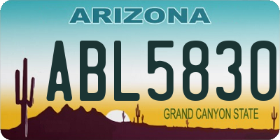 AZ license plate ABL5830