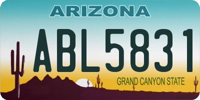 AZ license plate ABL5831