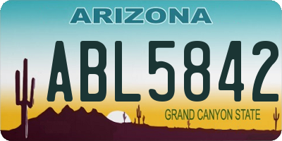 AZ license plate ABL5842