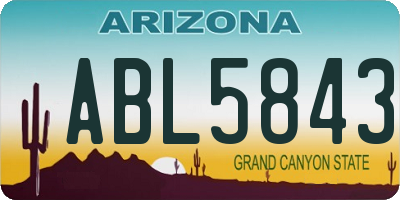 AZ license plate ABL5843