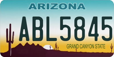 AZ license plate ABL5845