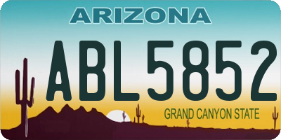 AZ license plate ABL5852