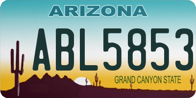 AZ license plate ABL5853