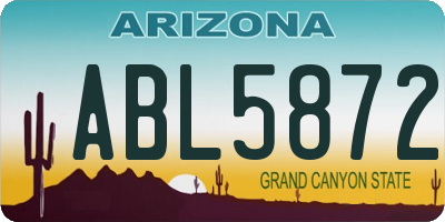 AZ license plate ABL5872