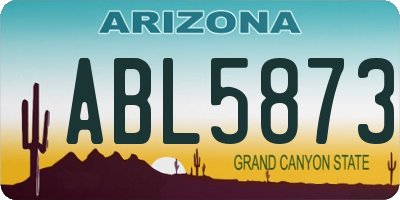 AZ license plate ABL5873