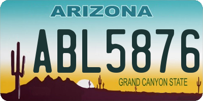AZ license plate ABL5876