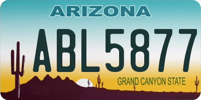 AZ license plate ABL5877