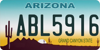 AZ license plate ABL5916