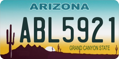 AZ license plate ABL5921